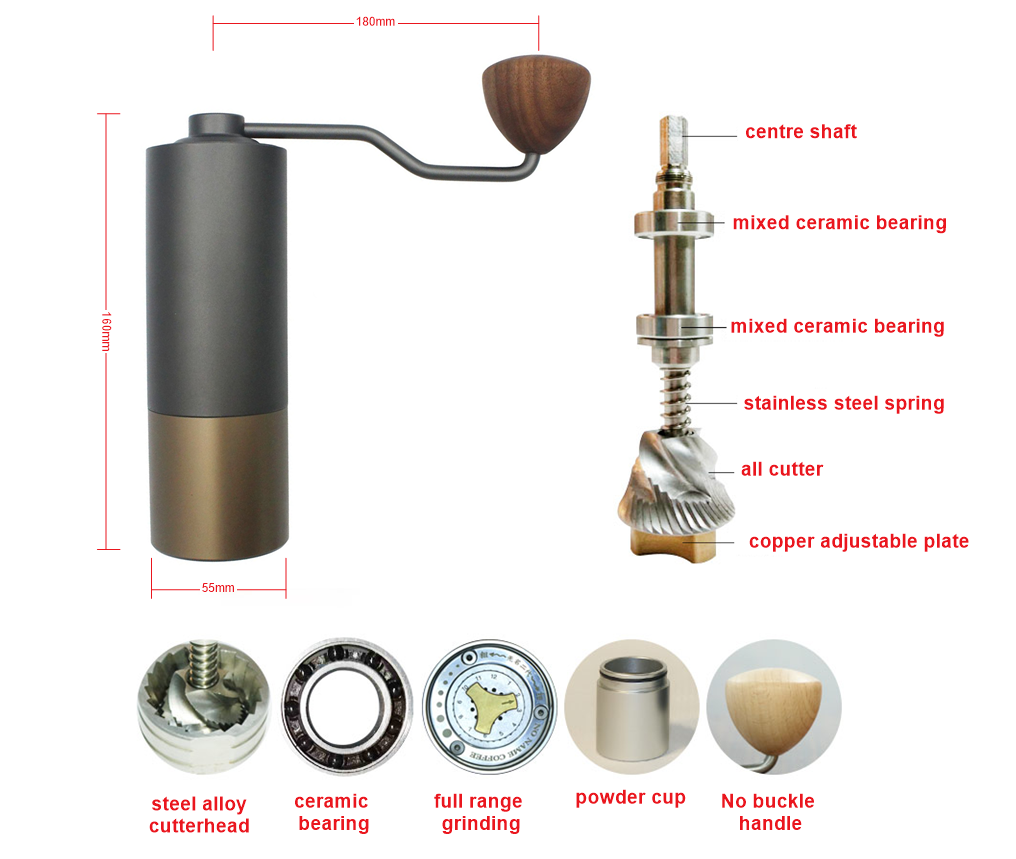 Manual Coffee Grinder With Adjustable Setting Full Range Grinding