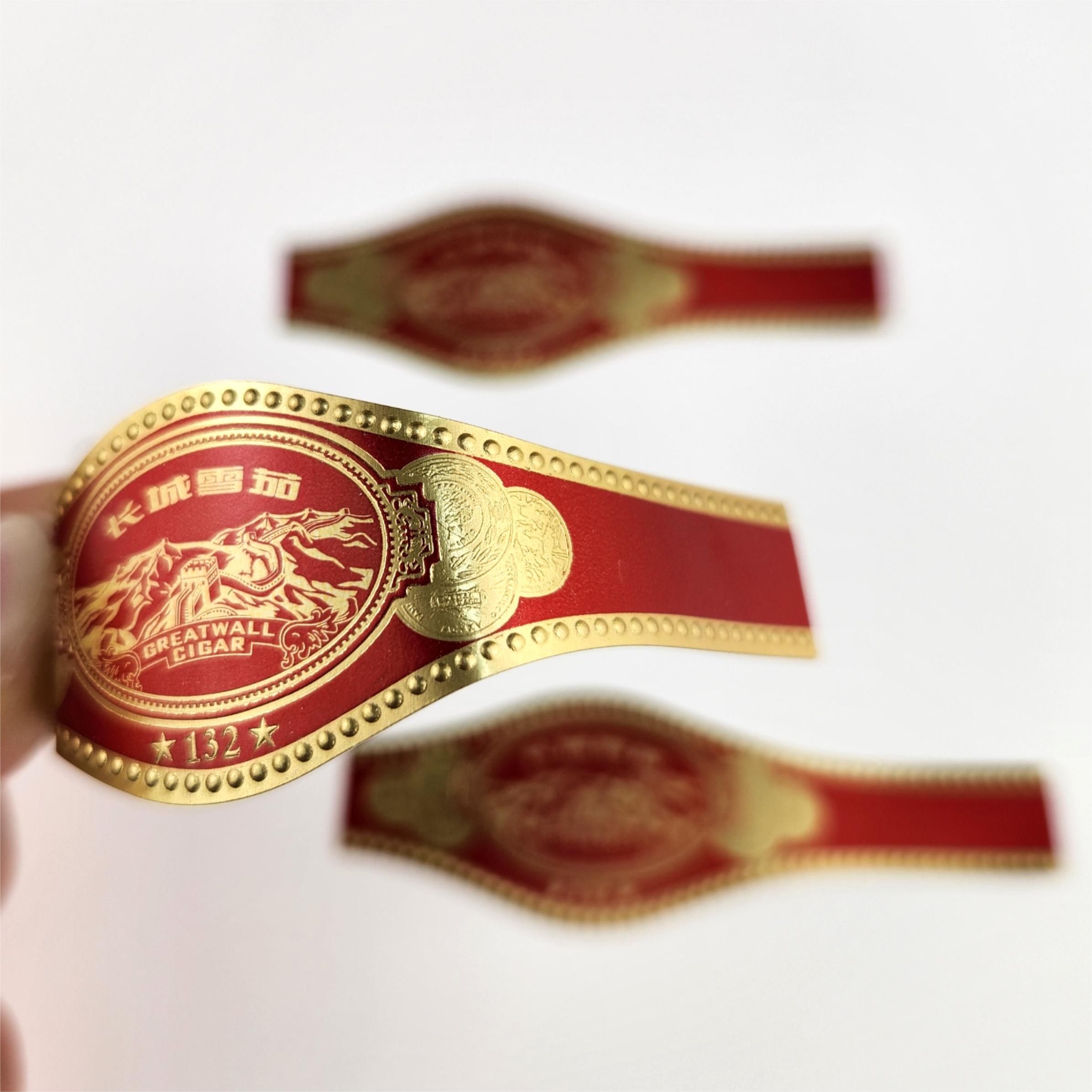 Brand Rings Paper Cigar Label Printing Heavy Paper 3d Cigar Label Printing