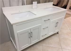 China 61 Quartz Bathroom Vanity Countertops Double Sink , Quartz Slab Countertops on sale