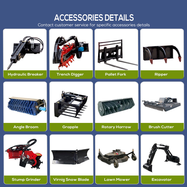 High Operating Efficiency Diesel/Gasoline Wheel Tracked Small Skid Steer Loader