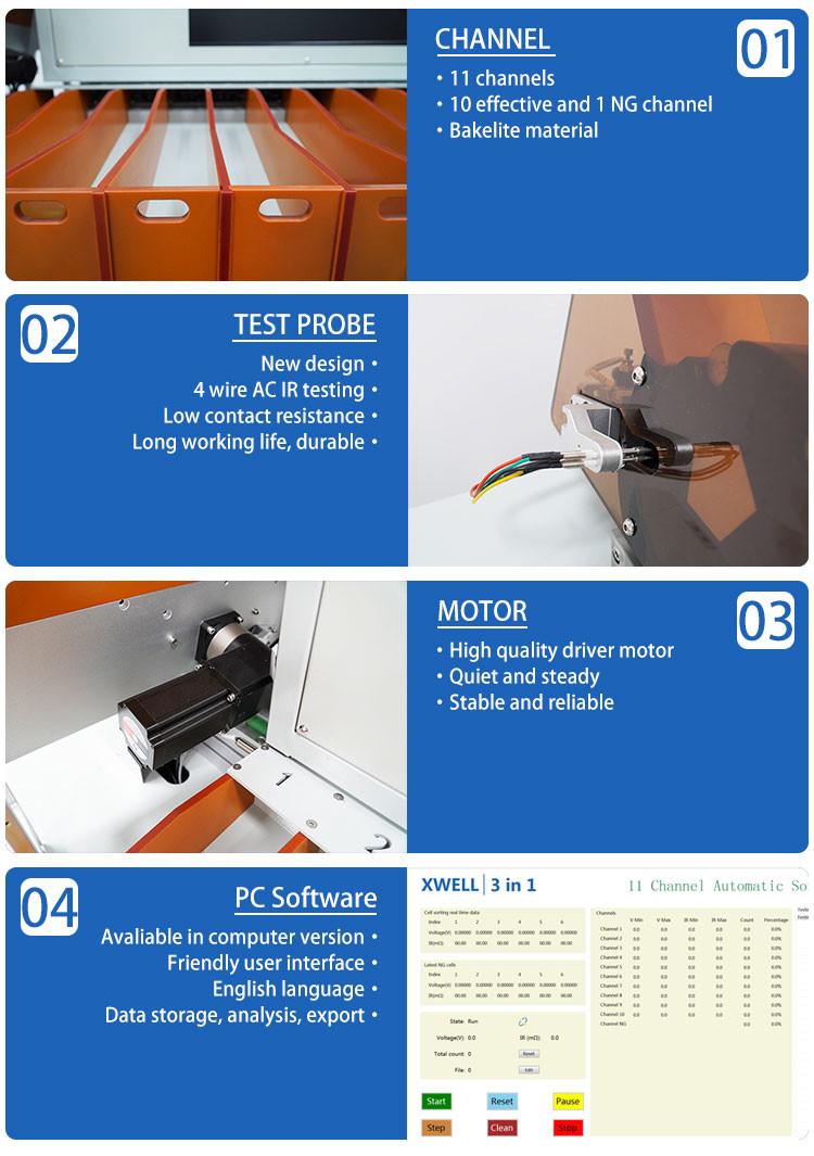 1000W Lithium Ion Battery Assembly Line 11 Channel For 18650 21700 Cell