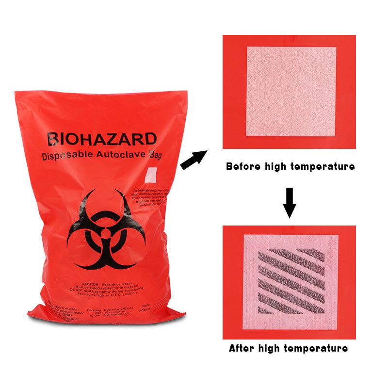 Red HDPE PP Bio Medical Waste Bags , Disposable Biohazard Bags For Hospital
