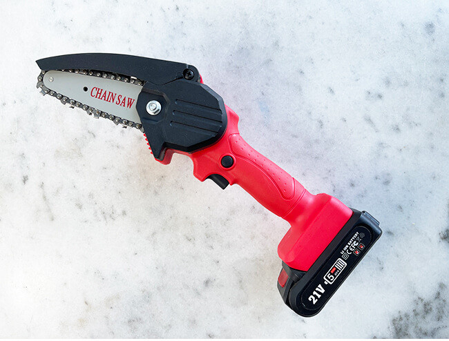 21V Powerful Motor Mini Electric Chainsaw 4 Inch Cordless Power