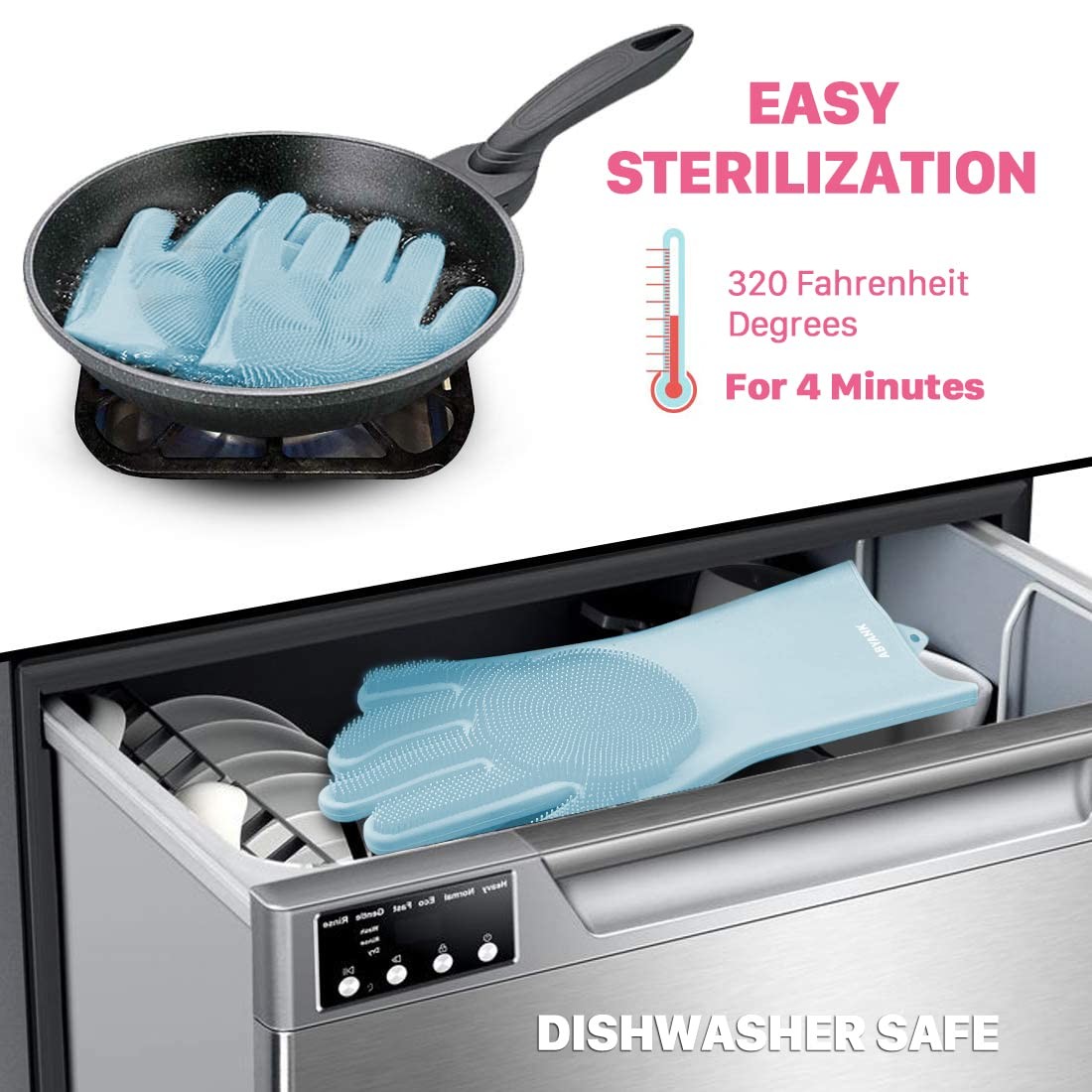 Magic Silicone Dish Washing Scrubber 2 In 1 Reusable Rubber Gloves Heat Resistant Kitchen Tool For Household Pet Brush