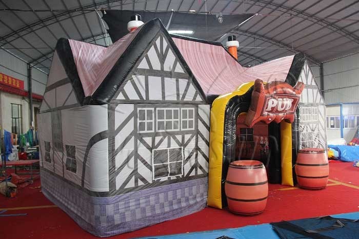 Durable Inflatable Display Tent / Blow Up Event Shelter 10x6x6m Pub Themed