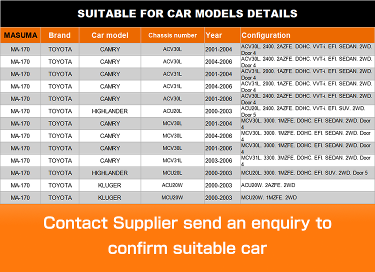 MASUMA Car Auto System Control Arm 48730-48070 48740-48030 for TOYOTA CAMRY ACV30
