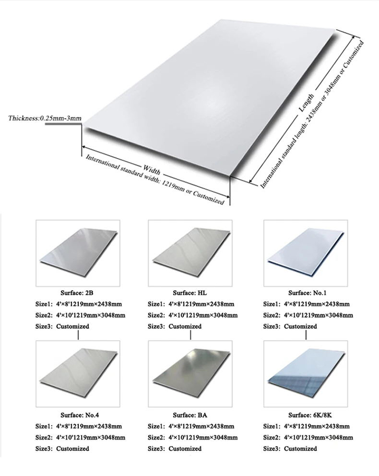 304 Colorful Decorative Stainless Steel Sheets Make display cabinets and boards