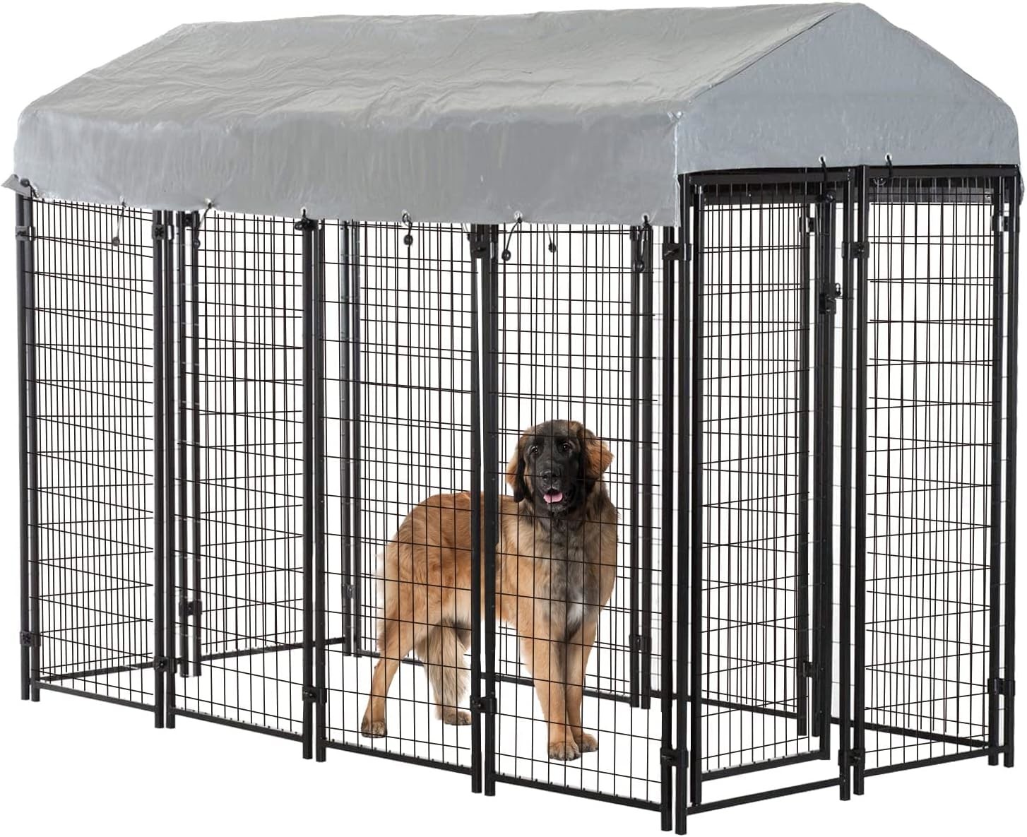 7.5 X 7.5ft Heavy Duty Dog Kennel Chain Link With Roof Cover