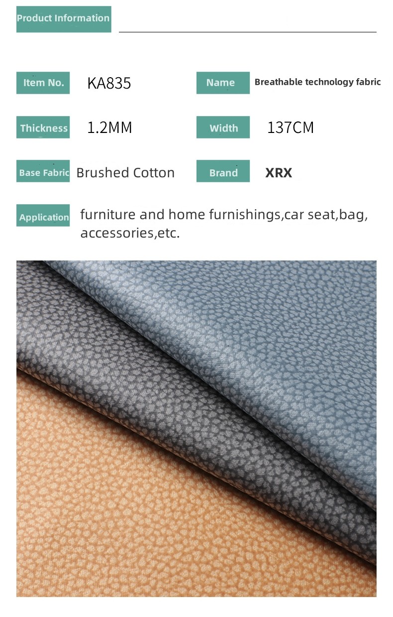 Litchi Leathaire Fabric 1.2mm Breathable Leather Fabric For Sofas / Cushions