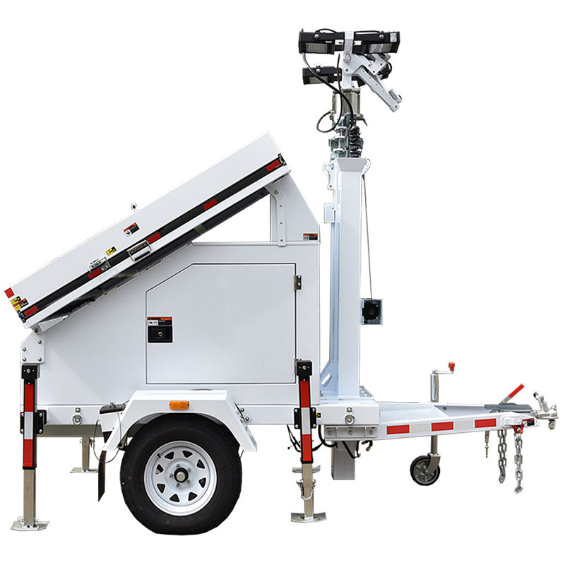 19.2 Hours Running Time Single Axle Eco-Friendly Solar Light Tower for Outdoor Events and Surveillance