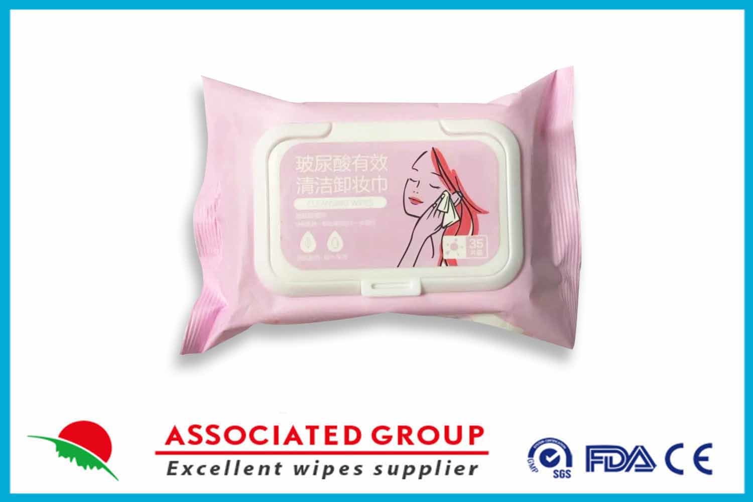 Hyaluronic Acid Effectively Clean Makeup Remocer Wet Wipes Skin Friendly