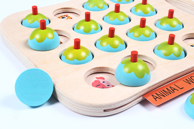 Montessori 3D Unisex Memory Match Puzzle Game Chess Toy
