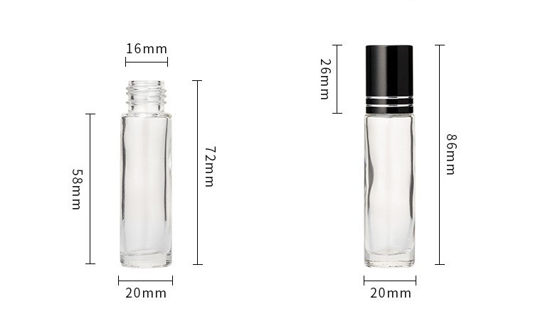Aluminum Cap Capacity 1ml 5ml Roll On Perfume Bottles