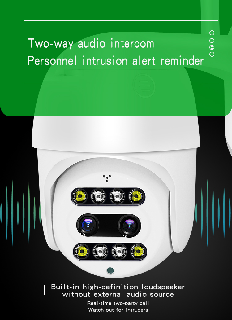 Wistino 4MP Dual Lens 10X Zoom Smart Home Surveillance Camera Video Playback Nanny Baby Security Monitor Security Camera