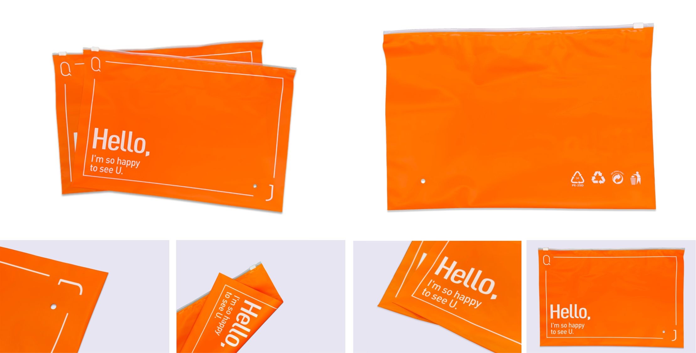 CPE Custom Plastic Zip Bags Tearproof Environmentally Friendly Materials