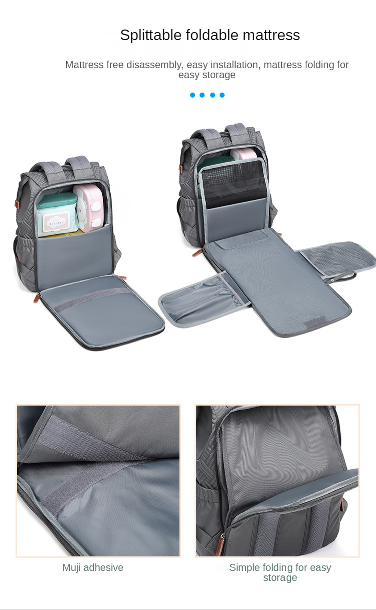 Polyester 600D Multifunctional Diaper Bag Backpack 1.12kg 10*30*13cm