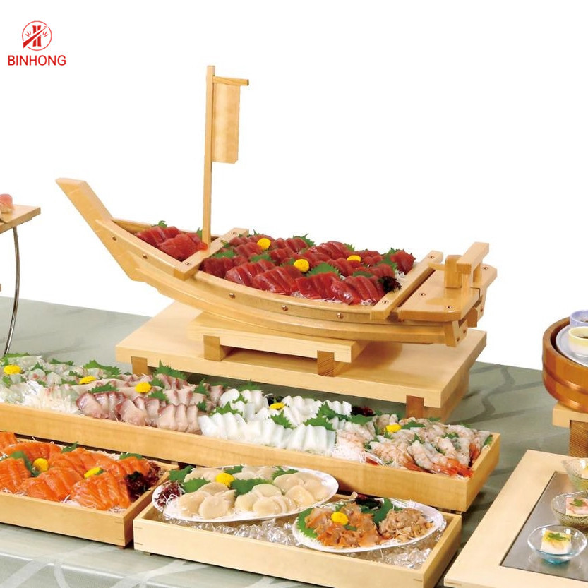 Sustainable Laser Logo 50cm Bamboo Sushi Boat