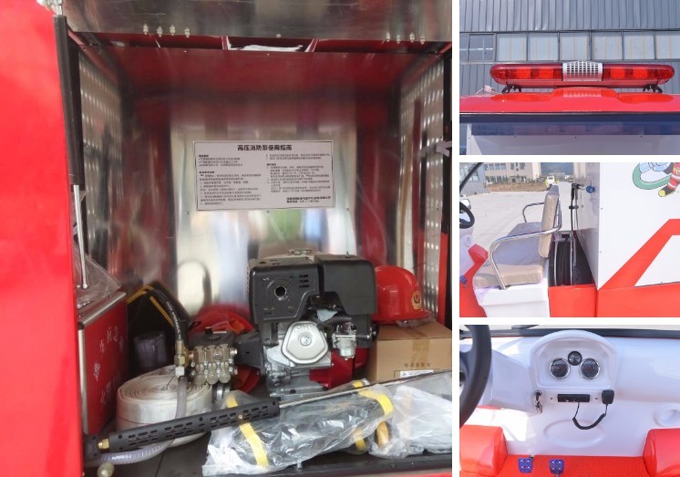 Electric Fire Fighting Vehicle With 500L Tanker High Flow Battery Operated