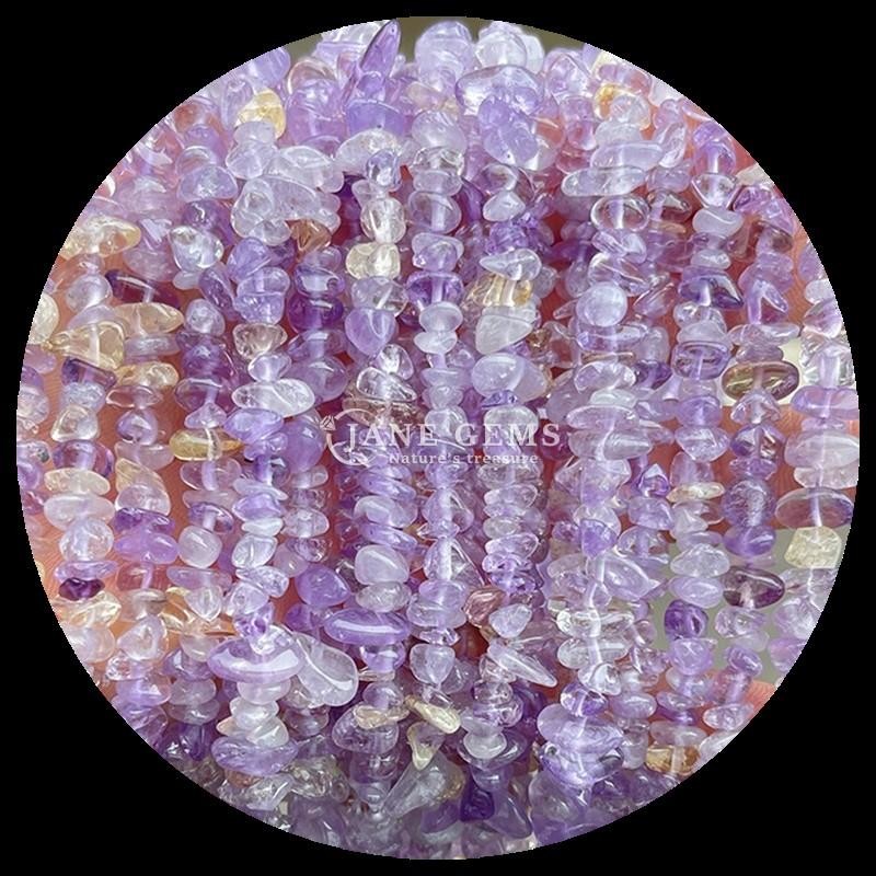 Citrine Black Rutilated Gems Bead Natural Crystal Irregular Shape Chip Gravel Stone Loose Bead Strands For Bracelets