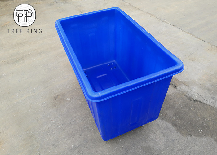 Customized Rotational Molding 300kg Recycling Plastic Laundry Storage Cart With Insert