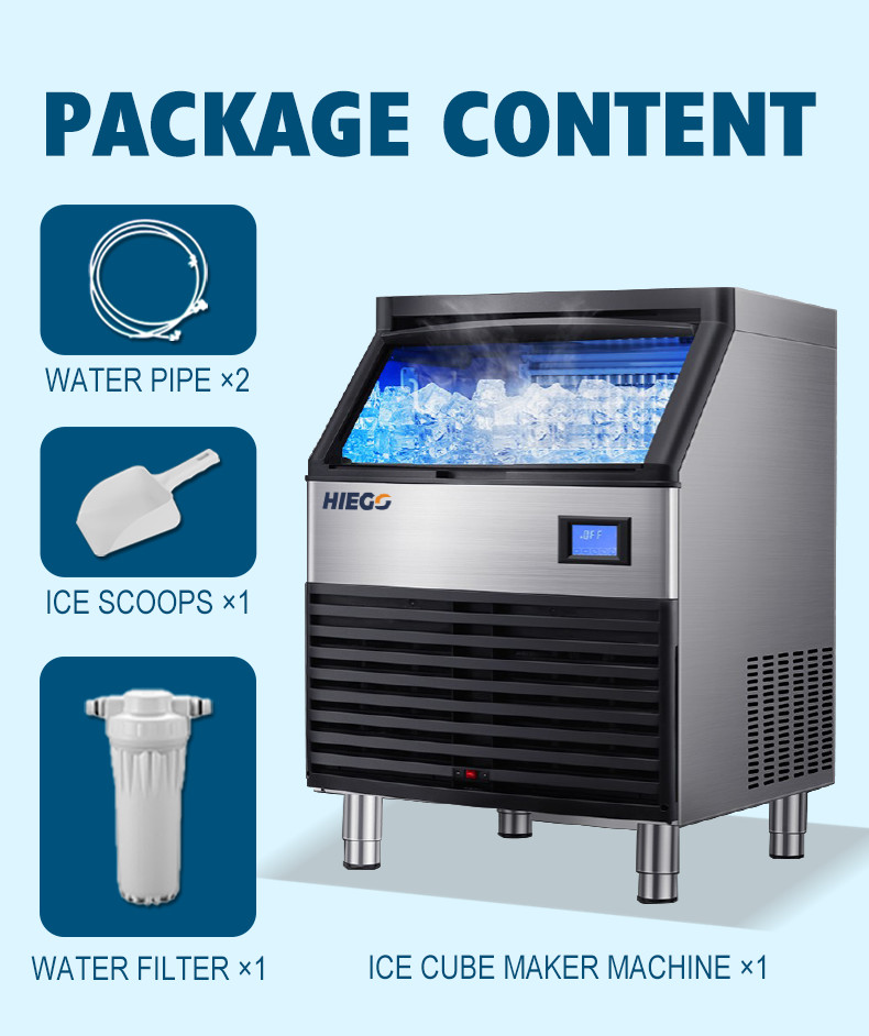 High Yield & Food-Grade 80.90kg Ice Cubes Maker Machine Full-Automatic 120KG 100KG Ice Maker