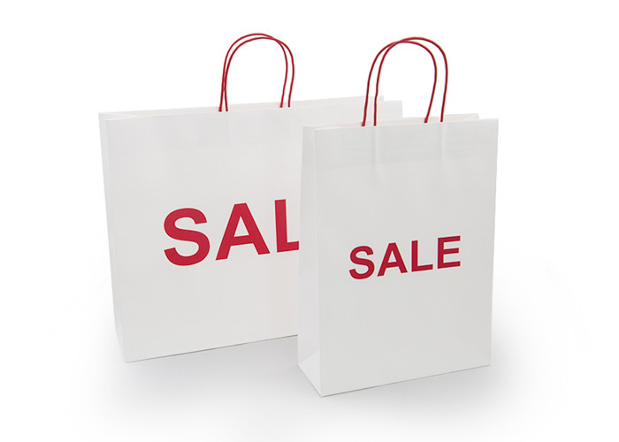 Eco friend white kraft paper bag custom print shopping bag with handles