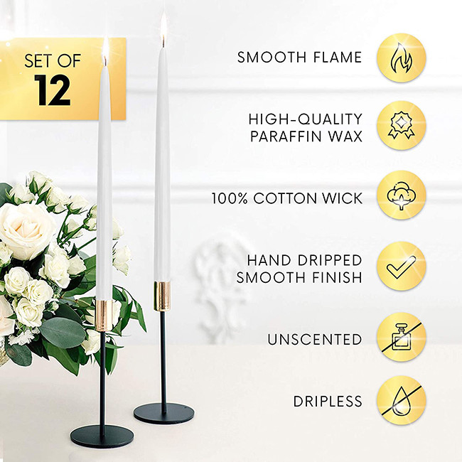 Stick Taper Church Prayer Custom Religious Candle 30cm White
