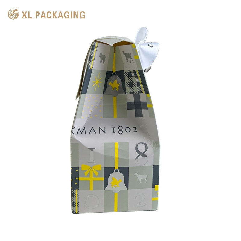 Cardboard Paper Foldable Card Box Folder Lip Packaging Box With Ribbon Bow