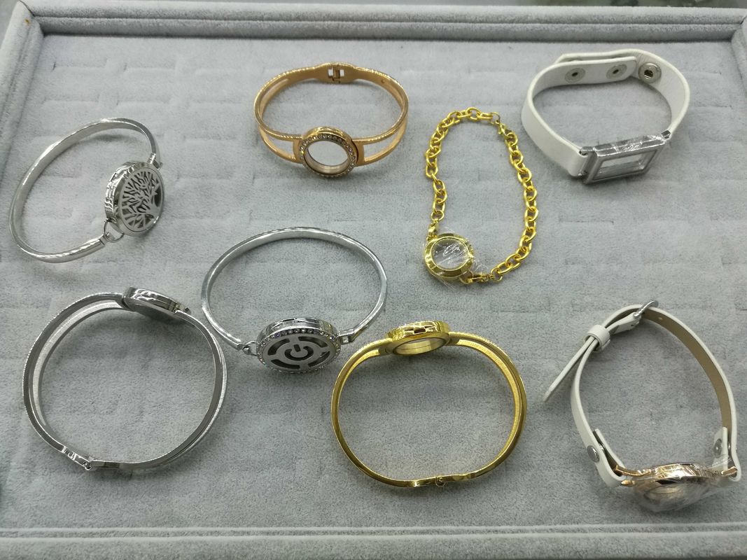 Fashion 316L Stainless Steel Magnetic Floating Perfume Diffuser Lockets Bracelets Bangles Collection