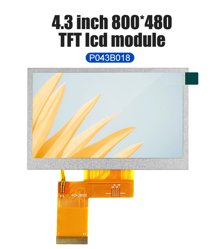 Polcd 24 Bit RGB Lcd 4.3 Inch 800x480 TFT LCD Display 53.86mm Industrial