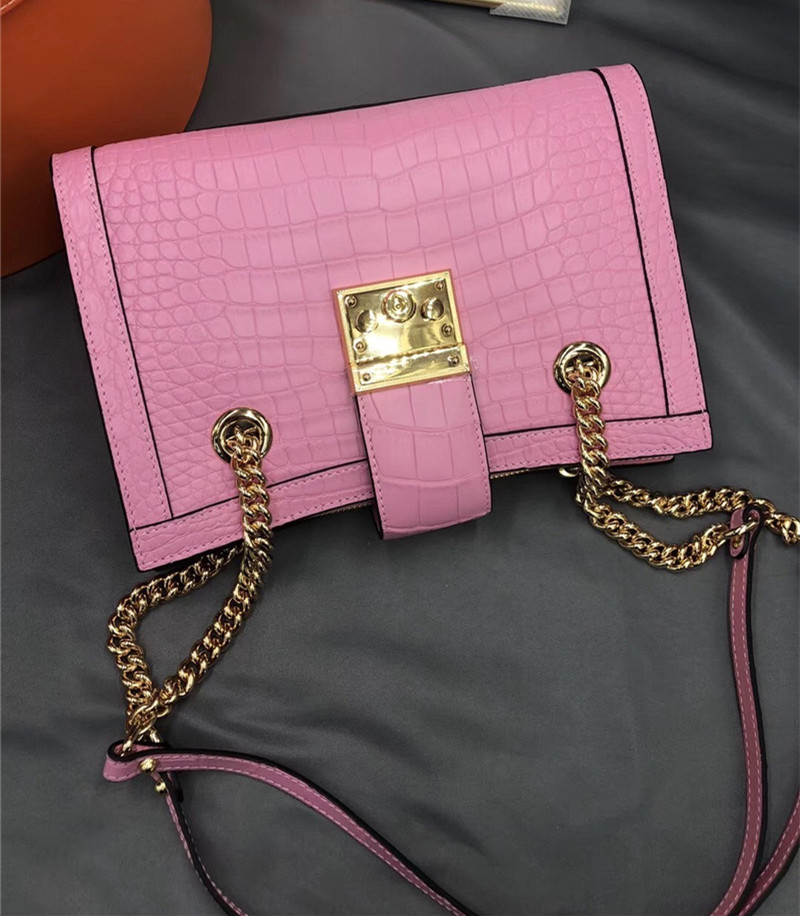 Fancy Genuine Crocodile Belly Skin Female Small Purse Women Flap Bag Exotic Alligator Leather Lady Single Shoulder Bag