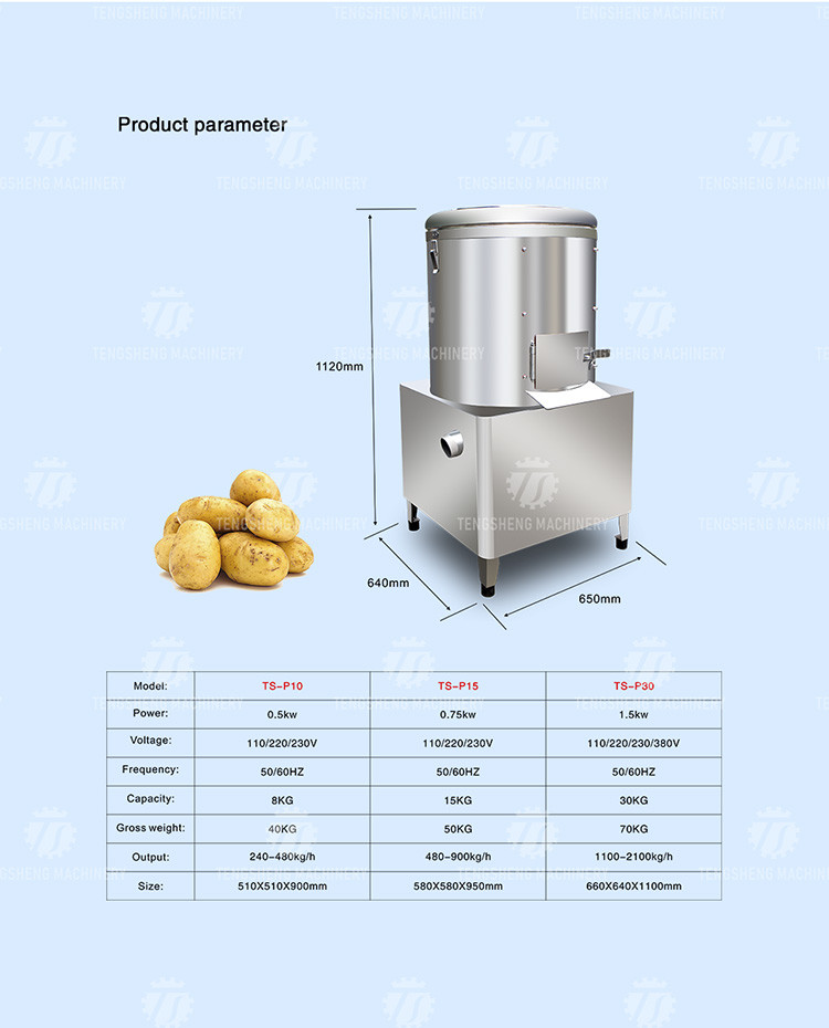 1.5kw Commercial Food Processor Machine Automatic Electric Potato Peeler