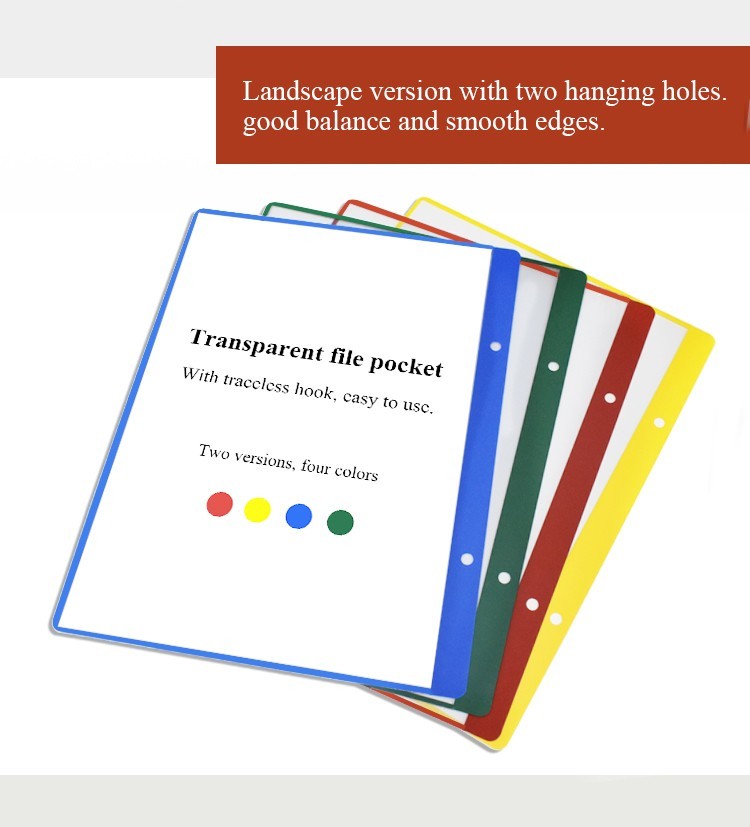 Transparent PVC Wall Mounted Document Holder Magnetic Pocket Folders PH01 Dustproof
