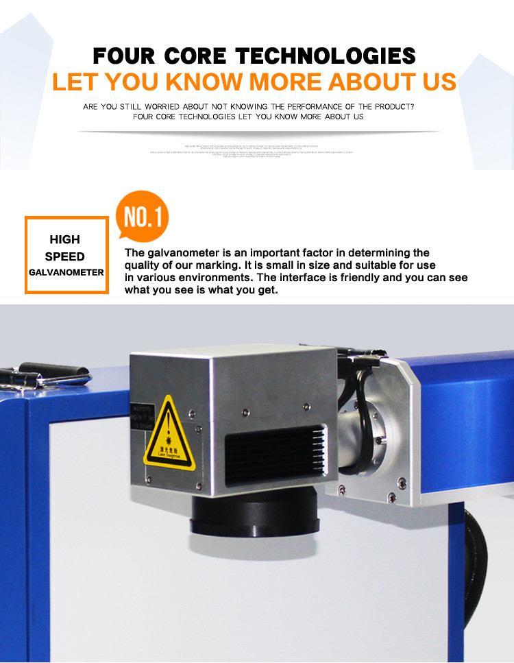 20W fiber laser engraving marking machine for metal and plastic