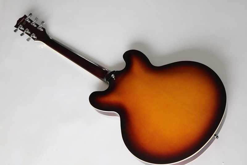 New style tobocco burst Gold hardware shark fin hollow Electric Guitar The hollow jazz guitar