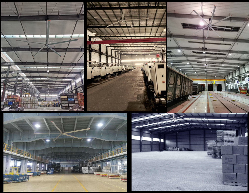 5 Blade Large Electric HVLS Fan Industrial Ventilation 24 Foot HVLS Fan