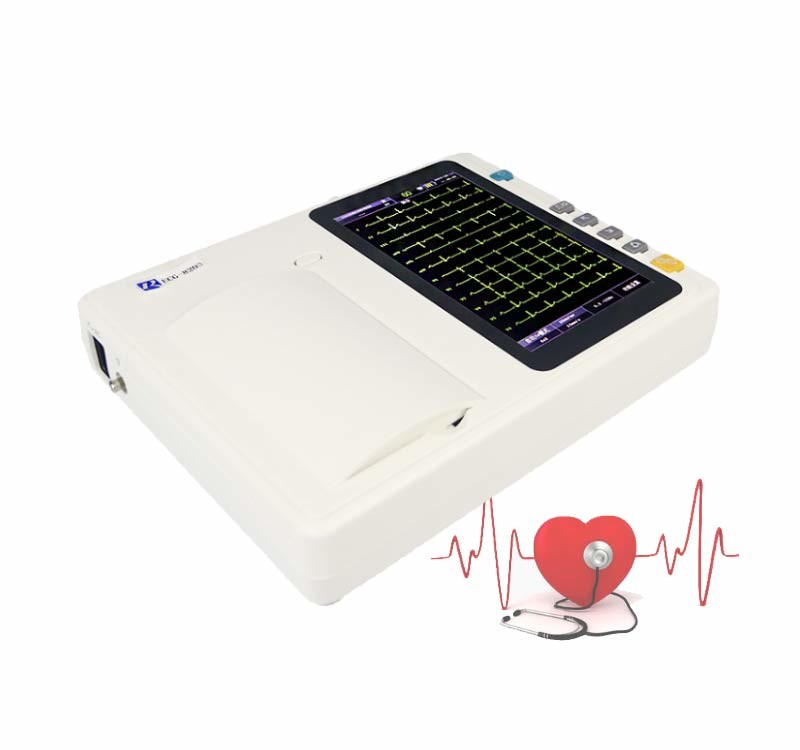 Digital 3 Channels 7 Inch Color Screen Medical Ecg Machine Electrocardiogram