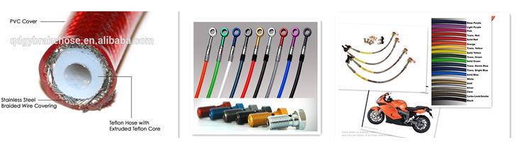 Stainless steel braided brake hose is widely used for any auto, motorcycle, racing cars, beach vehicles, ATV and Scooter