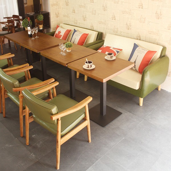 Custom Dining Furniture Green Wood Chair Cafe Loft Table Hotel Restaurant Banquet