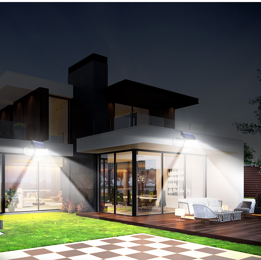 2400mah 181LED Motion Sensor Solar Lamp IP65 1200LM For Garage Garden