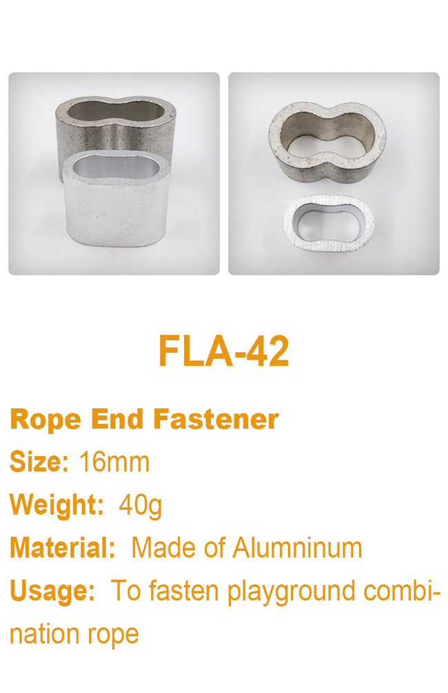 16mm Playground Rope Connector Silver Aluminum Rope Crimp Connectors
