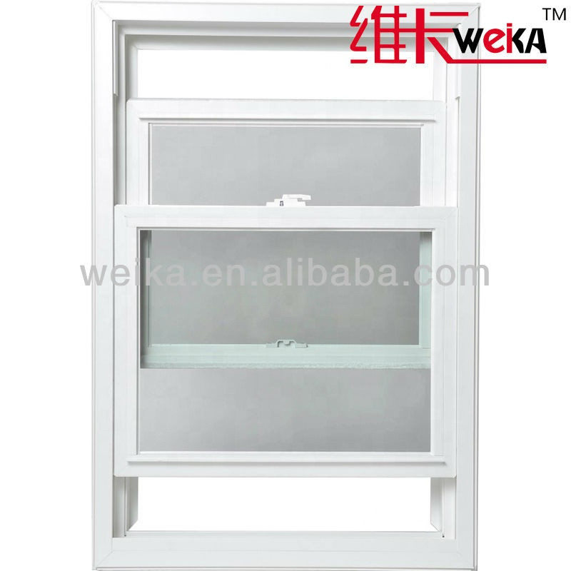 UPVC Single Hung Window All-body Profiles and Windproof Function with Customizable Aesthetic Design