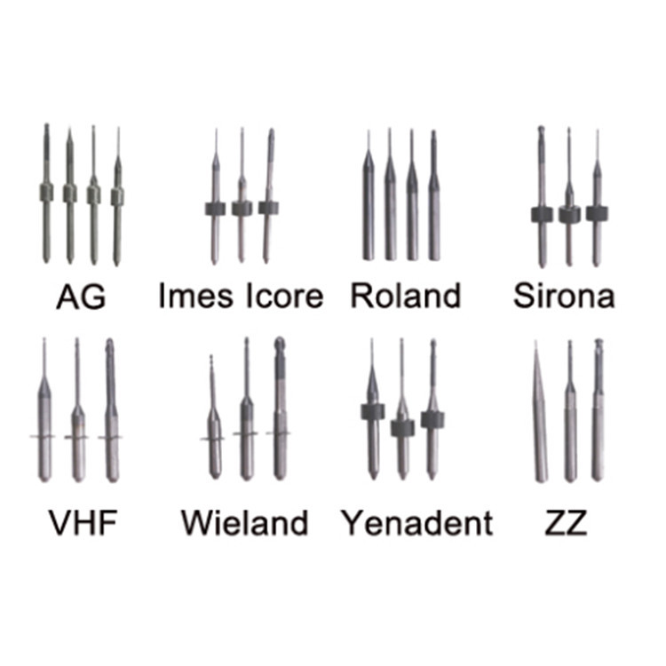 VHF Amann Arum Dental Milling Burs CAD CAM Milling Cutter 0.6mm 2.0mm 2.5mm