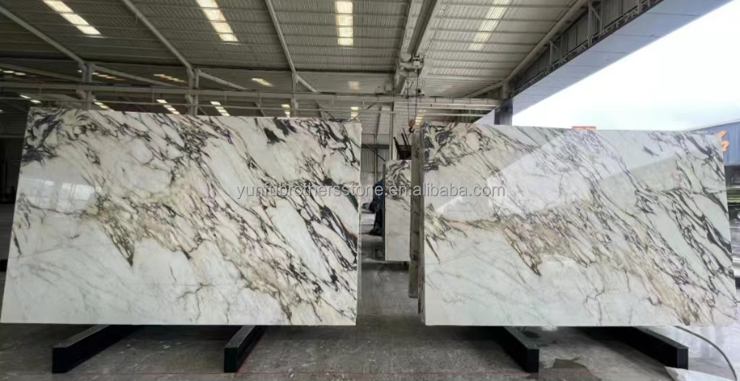 Modern Calacatta Viola White Marble with Purple Vein Slabs Elevate Your Dining Room Table Set Kitchen Countertop Bathroom Staircases