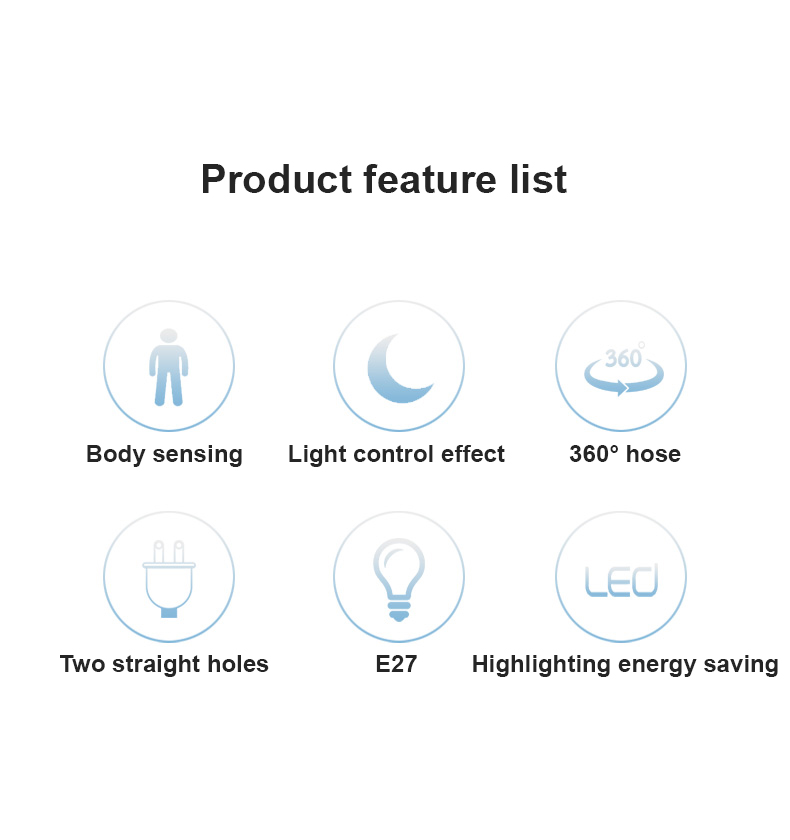 Intelligent Human Body Sensing Light Control Socket Plug for Aisle Stairway and Toilet