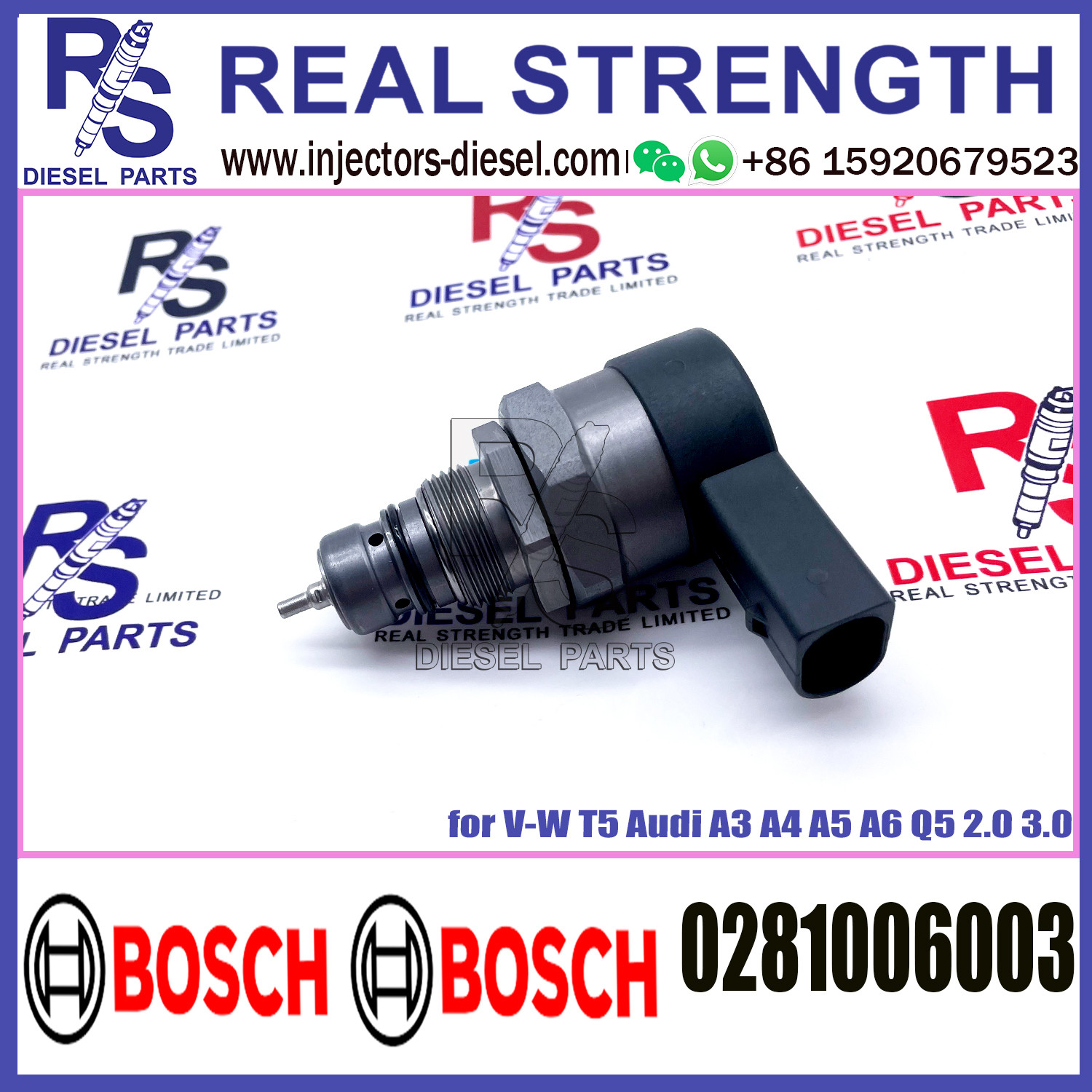 BOSCH Control Valve 0281006003 DRV Regulator Solenoid 0281006003 for V-W T5 Audi A3 A4 A5 A6 Q5 2.0 3.0