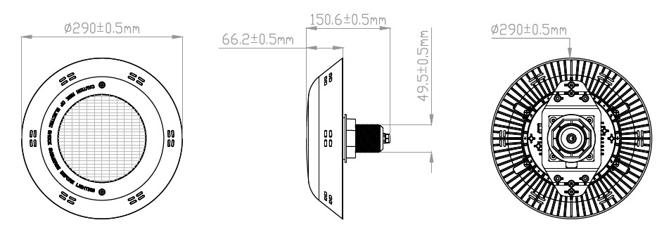 12V ABS Vinyl Swimming Pool Lights 18W Underwater Halogen Replacement