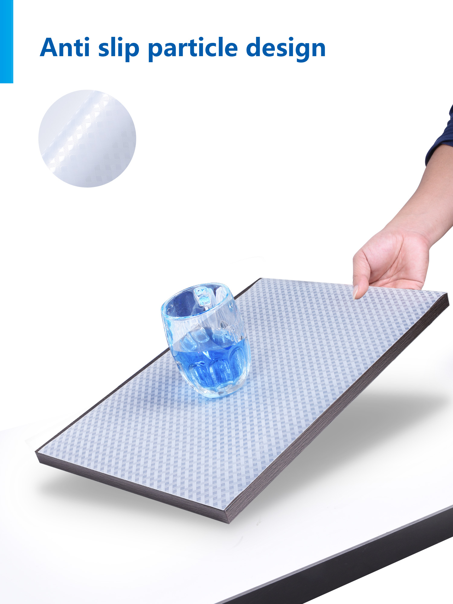 Non Slip Drawer Mat Shelf Cabinet Liners Roll in Blue 45*150cm or Customized Size