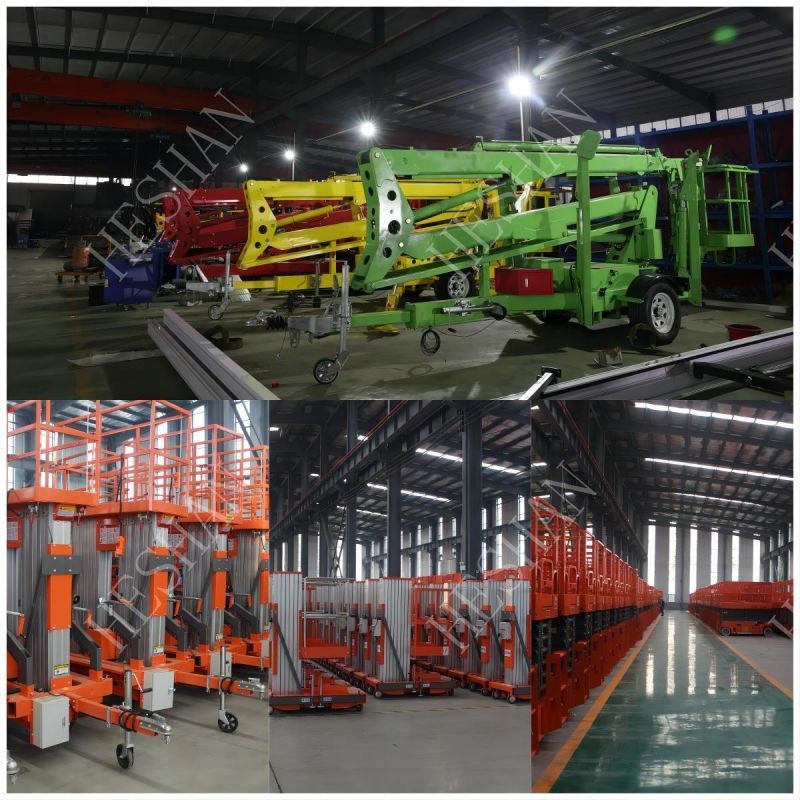 10m Towable Cherry Picker 200kg Load Capacity Rough Terrain Boom Lift