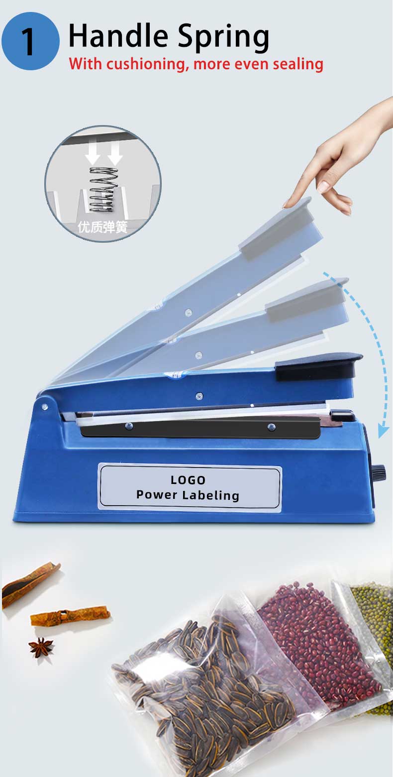 ZEQUAN Food Mini Impulse Heat Sealer for Manual Plastic Bag Sealing and Preservation